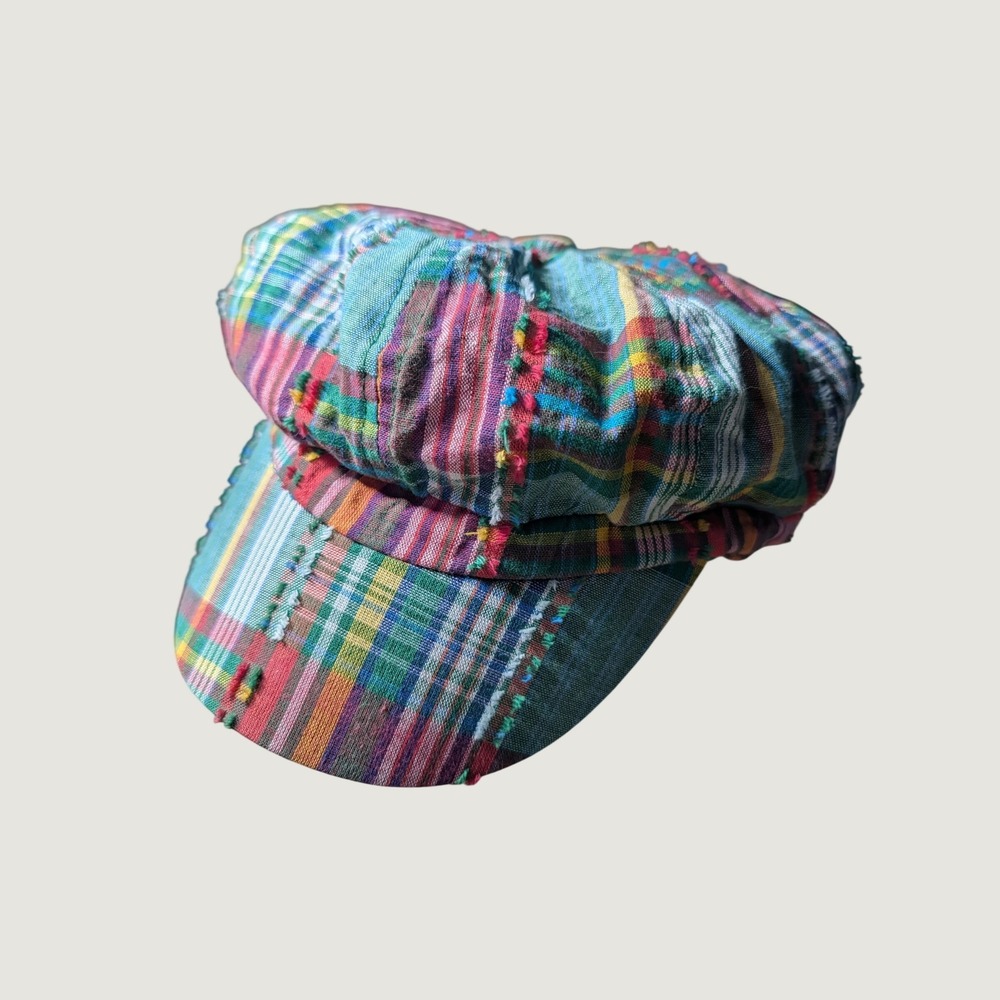 David & Young Multi-Color Patchwork Plaid Newsboy Cap Cotton Baker Boy Hat